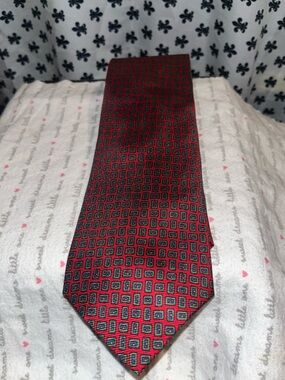 Ralp Lauren Red Geometric Pattern Men's Tie - Unbranded